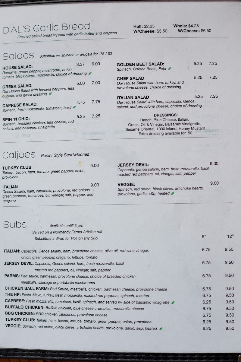 D'Allesandro's Pizza Menu - Image 3