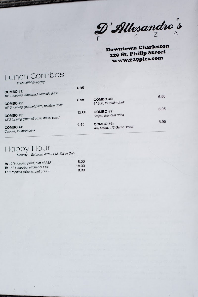 D'Allesandro's Pizza Menu - Image 6